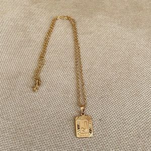 J Pendant Necklace Gold New